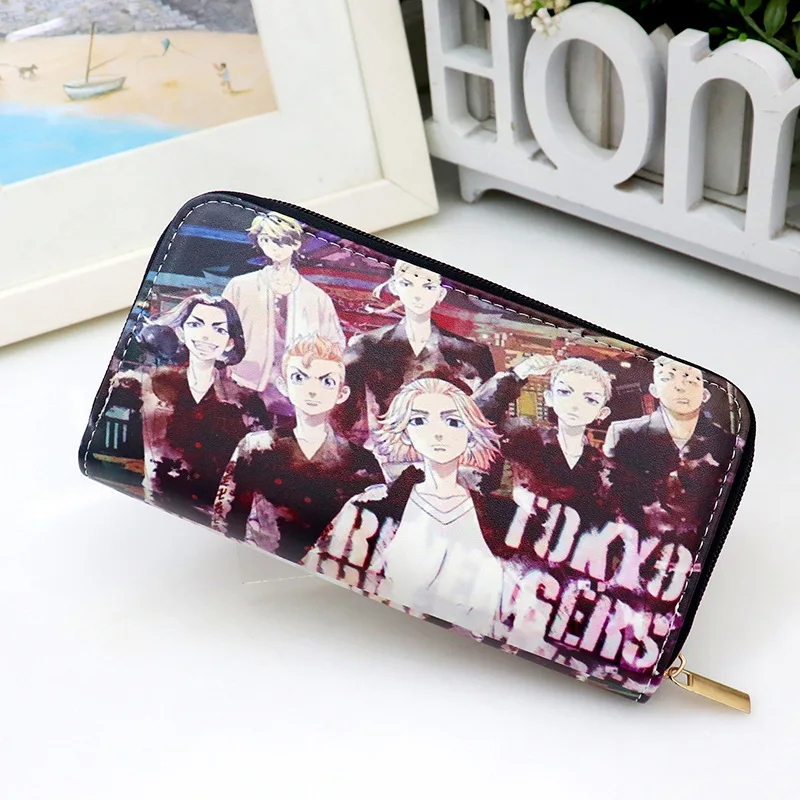 Anime Cartoon Tokyo Avengers Jujutsu Kaisen PU Leather Multi-Layer Wallets Cosplay  Long Wallet Coin Bag Zipper Purse Gift