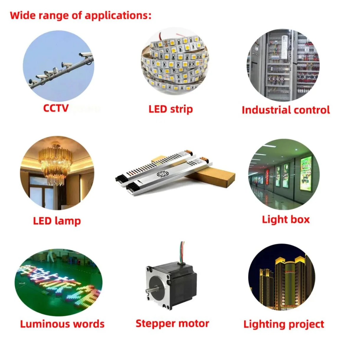 Lighting Transformers DC 12V 24V LED Power Supply 60W 100W 150W 200W 300W 400W AC190-240V Ultra Thin No fan No noise LED Driver