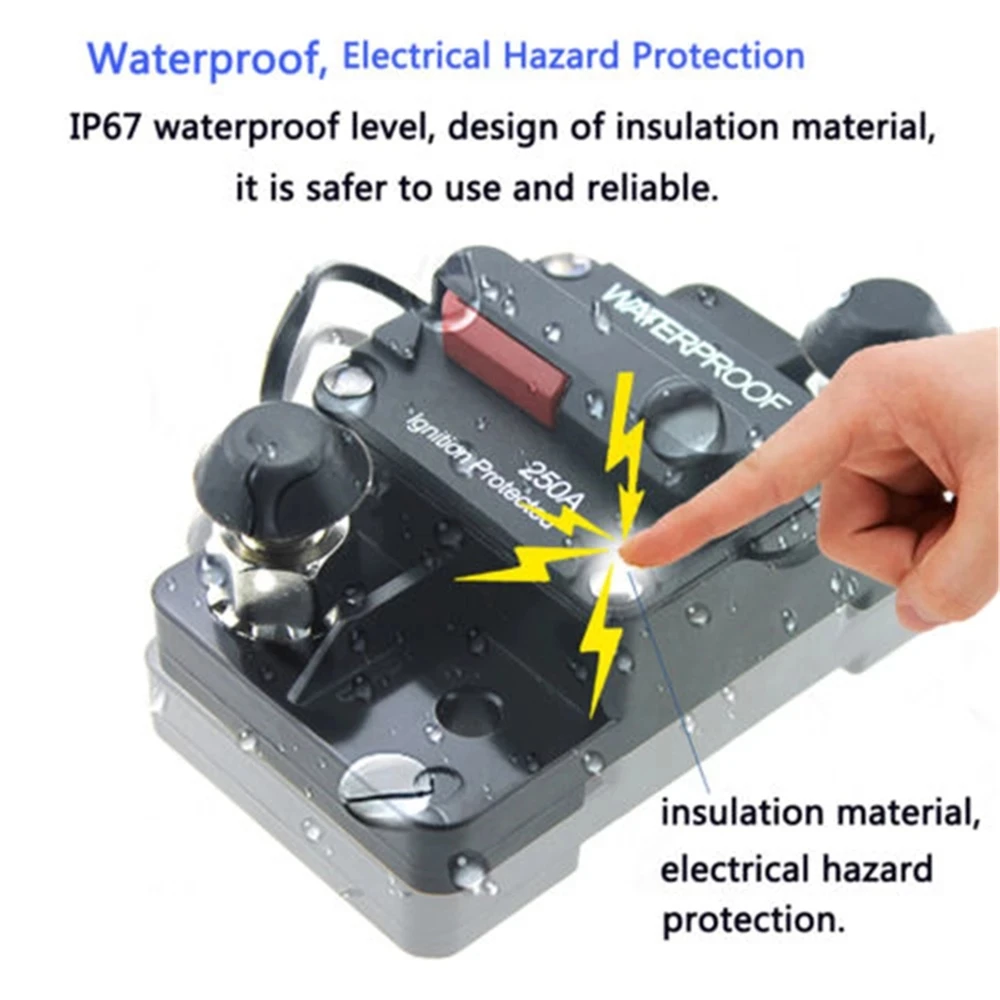 Fusible Holde 30A-300A para coche, dispositivo de reinicio de 12-48V CC, caja de Fusibles impermeable, Amplificador