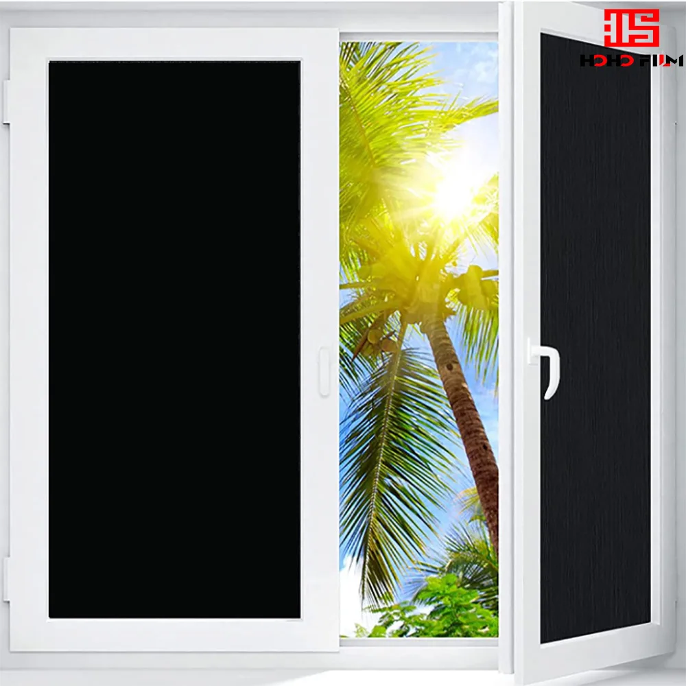 HOHOFILM 80cmx3000cm Black Window film 0%VLT Privacy Glass Sticker for Home Office Tint window tint PET adhesive Vinyl