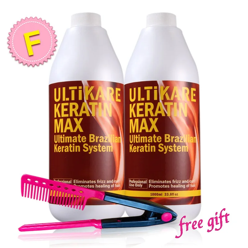 

2pcs FREE Formaldehyde Brazilian Keratin Treatment DIY At Home Straightening and Repair Your Hair With Free Gifts