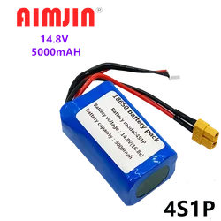 Newest 4S1P 14.8V 5Ah 16.8V High Capacity UAV Rechargeable Li-ion Battery for Various RC Airplane Quadrotor Etc XH2.54-5P XT60