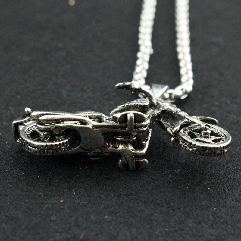 Hot Fashion Motorcycle Pendant Necklace Skeleton Choker Man\'s Charm Vintage Gothic Ghost Rider Pendants Factory Price Jewelry