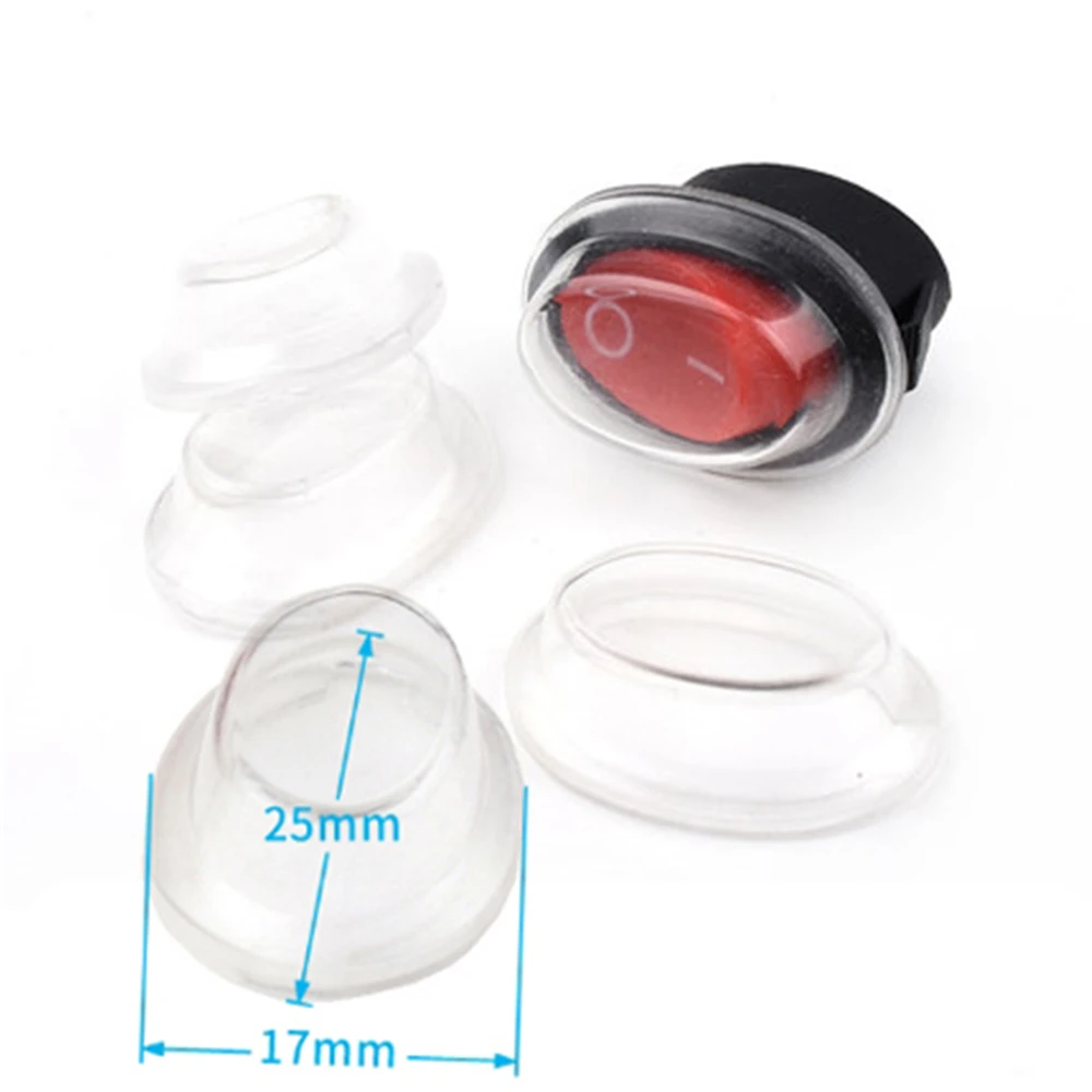 10pcs Rocker switch Transparent dust Cover 10x15/21x15/31x23mm Mini Push Button Switch Waterproof Cap Cover For diameter 16/23mm