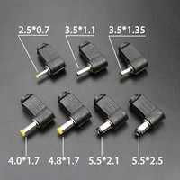 5PCS 5.5x2.5 5.5x2.1 4.8x1.7 4.0x1.7 3.5x1.35 3.5x1.1 2.5x0.7mm Male DC Power Plug Connector Angle 90 L Shaped Plugs