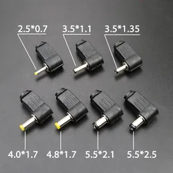 5PCS 5.5x2.5 5.5x2.1 4.8x1.7 4.0x1.7 3.5x1.35 3.5x1.1 2.5x0.7mm Male DC Power Plug Connector Angle 90 L Shaped Plugs