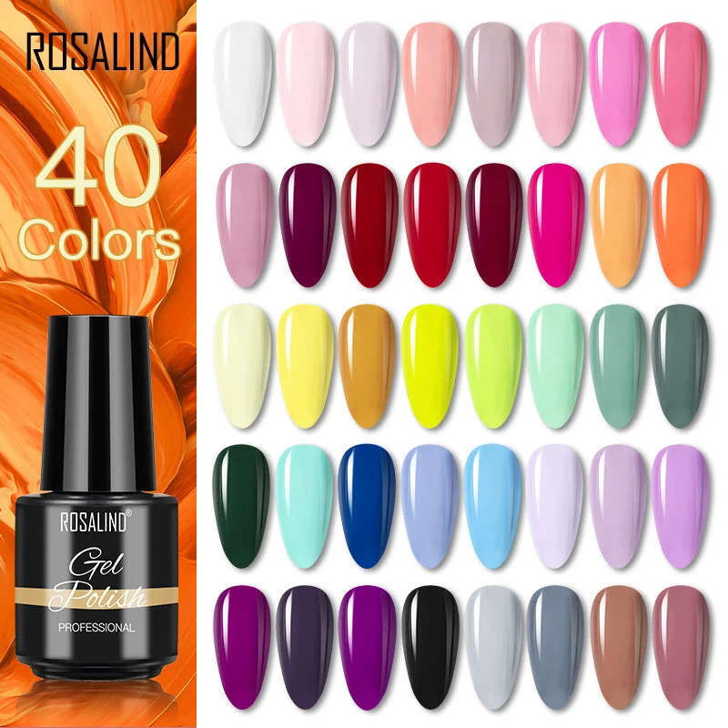 ROSALIND 7ML เจลสีเล็บเล็บ Art กึ่งถาวร Hybrid เคลือบเงา Need Base Top Coat UV LED โคมไฟ