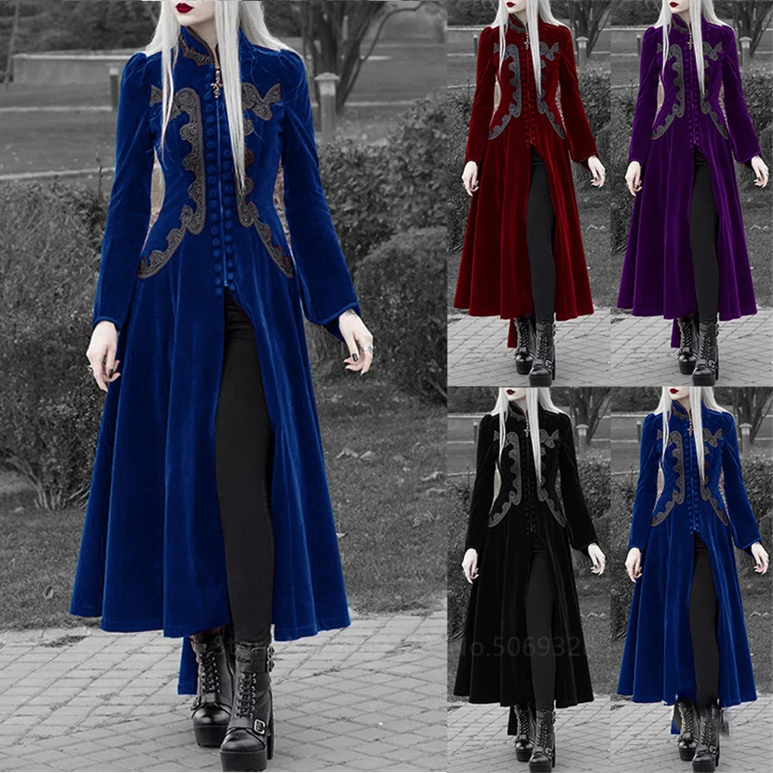 2022Winter New European Medieval Skirts Women Carnival Court Noble Palace Cosplay Costume Waist Dress Banquet Temperament Anime