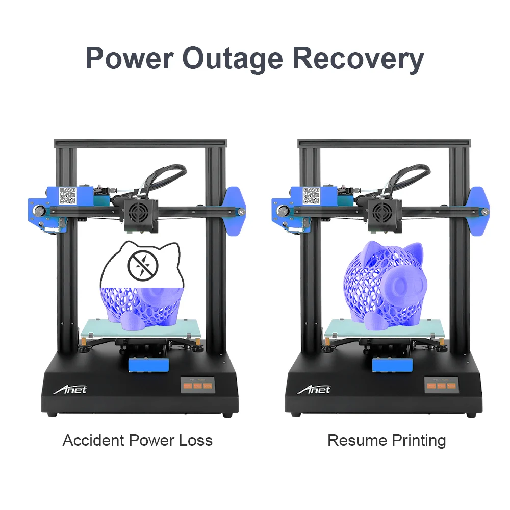 Anet ET4X ET4X-R Integrated All Metal Frame FDM 3D Printer DIY Kit Easy Assembly Heating Fast Resume Printing Impresora 3D