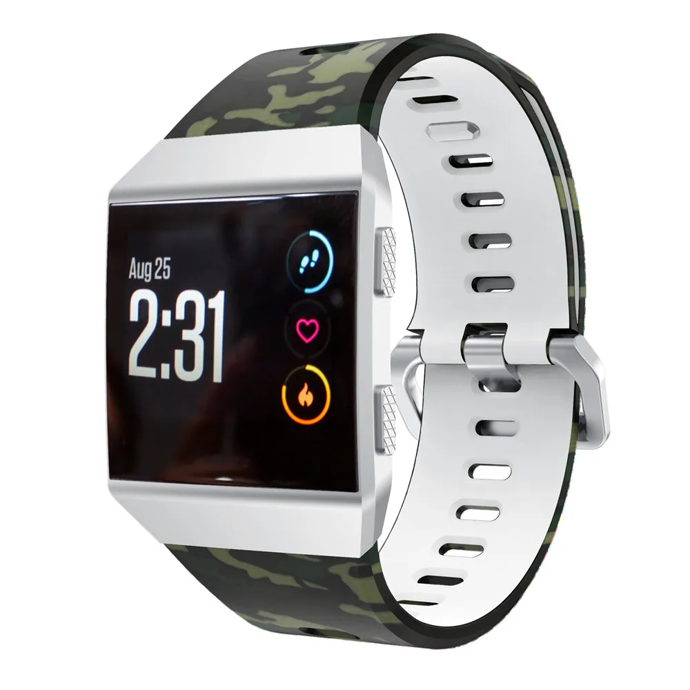 Colorful Pattern Silicone Watch strap for Fitbit Ionic smart Watches band Fitness Replacement Wristband Bracelet correa