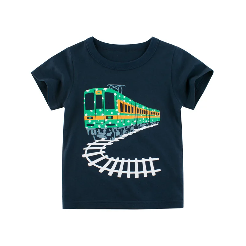 Baby Boys Clothes T-Shirts for 1 2 3 4 5 6 7 8 Years 100% Cotton Short Sleeve Car Bus Fire Truck Cartoon  Kids Summer Clothing