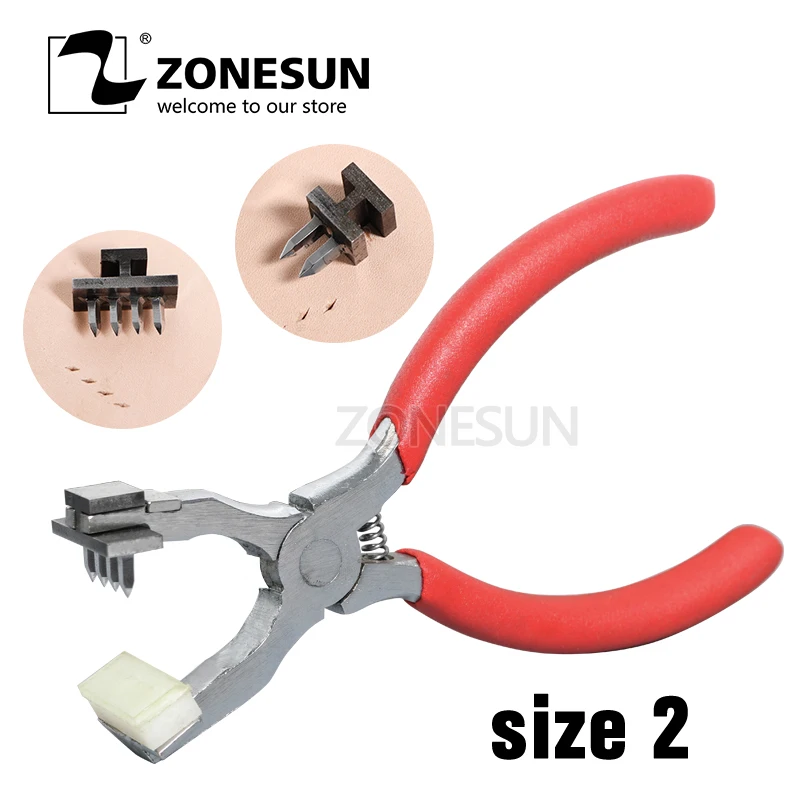 ZONESUN Hole Punch Plier Stitching Punching Tool Puncher for Leather Craft Handcraft Sewing Tool Wallet Leather Hole Punch