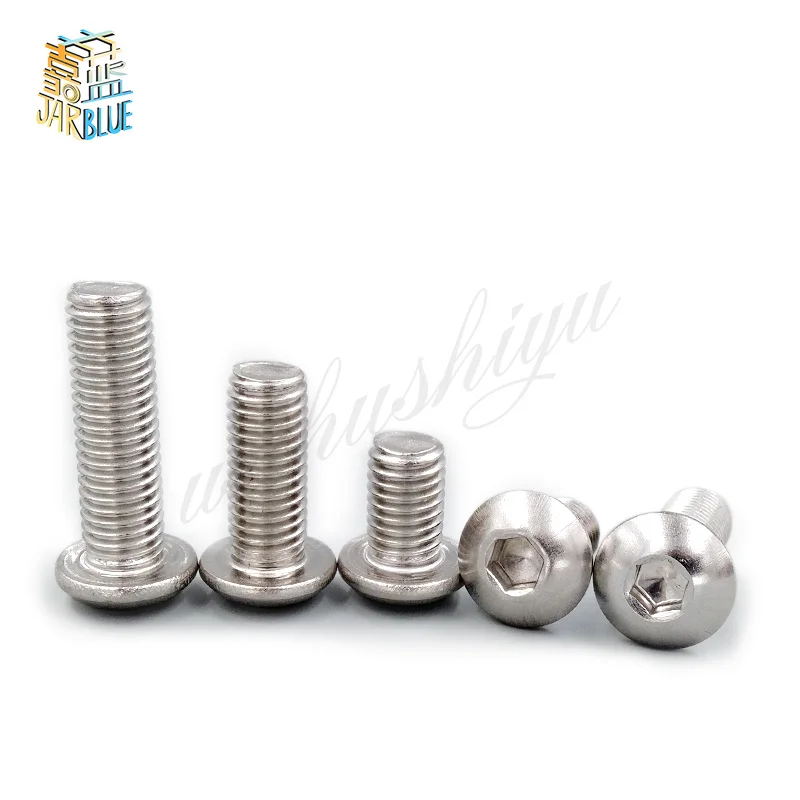 (10 pc/lot) M5,M6,M8 *L =8~50mm ISO7380 Stainless Steel A2 Hex socket button head cap toy screw