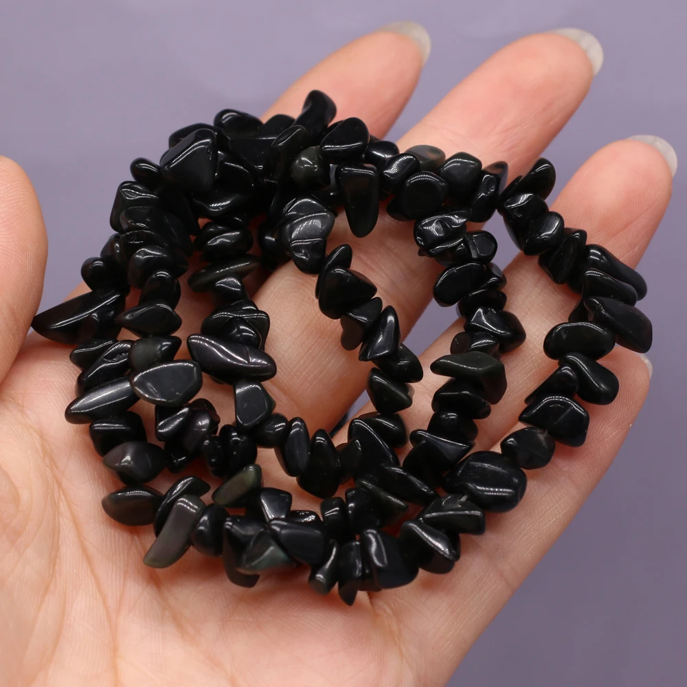 Natural Semi-precious Stones Beads Black tourmaline Crafts Making DIY Necklace Bracelet Jewelry Accessories Gift