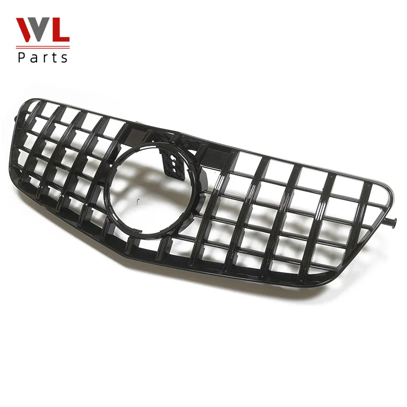 Gloss Black GT Style Car Front Bumper Mesh Grill For 4-Door Mercedes Benz E-Class W212 2010-2013 Racing Grille