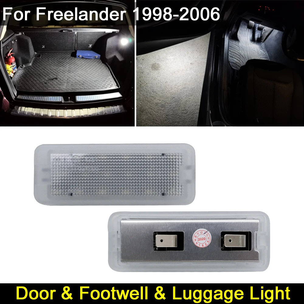 2 قطعة خالية من الأخطاء الأبيض LED تحت الباب المجاملة الداخلية Footwell ضوء الأمتعة جذع لاند روفر فريلاندر 1998-2006 #1