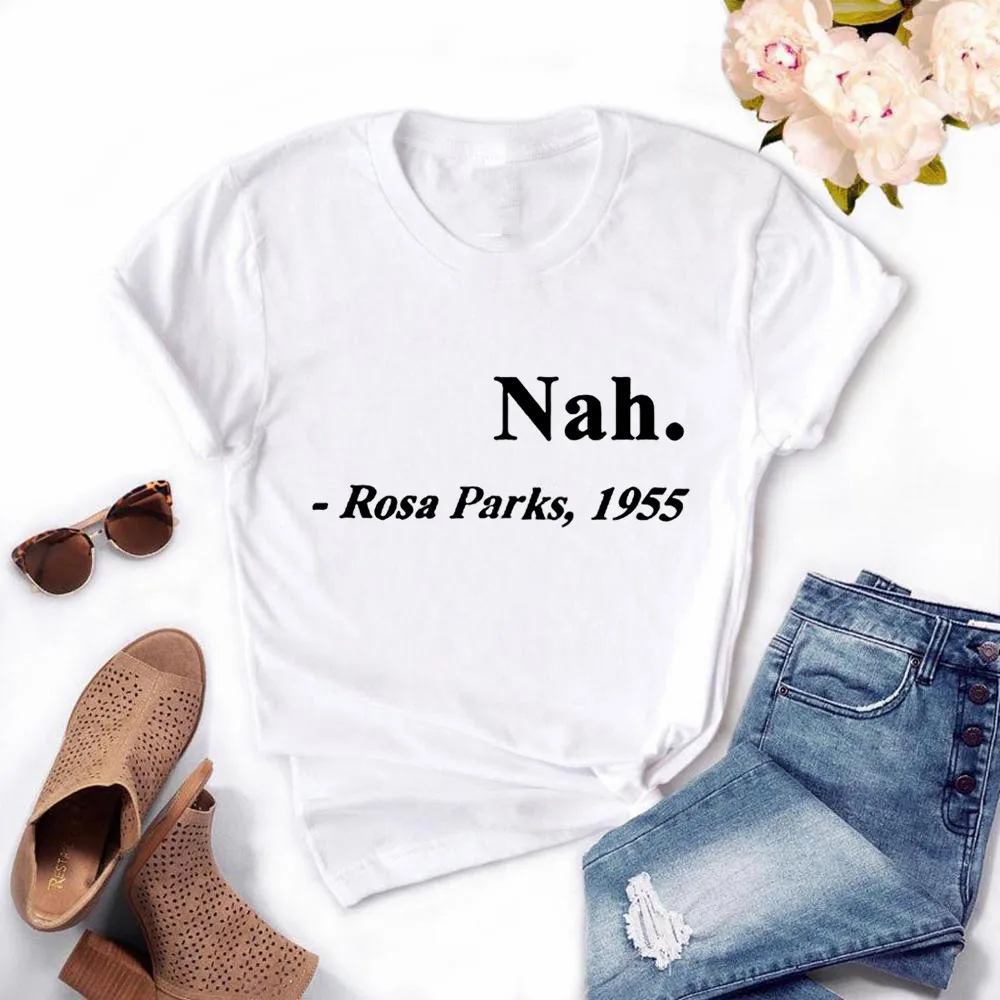 Frauen der Frauen Nette Lustige T-shirt Teen Mädchen Nah Rosa Parks 1955 Schwarz Grafik TeeFemale ,Drop Schiff