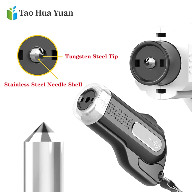 New Design Portable Push-Type Safety Hammer ABS Shell/Tungsten Steel Needle  Household Car Window Breaker With Ring Pull 2021 AA