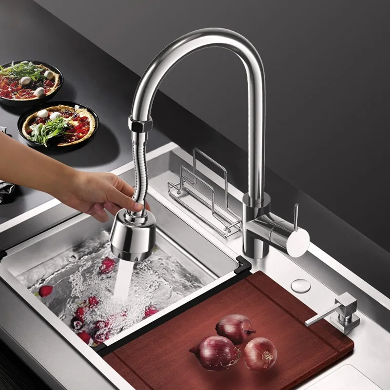 Przedłużenie kranu wody obrót o 360 ° regulowany przedłużacz do kranu do kuchni akcesoria łazienkowe Extender Faucet