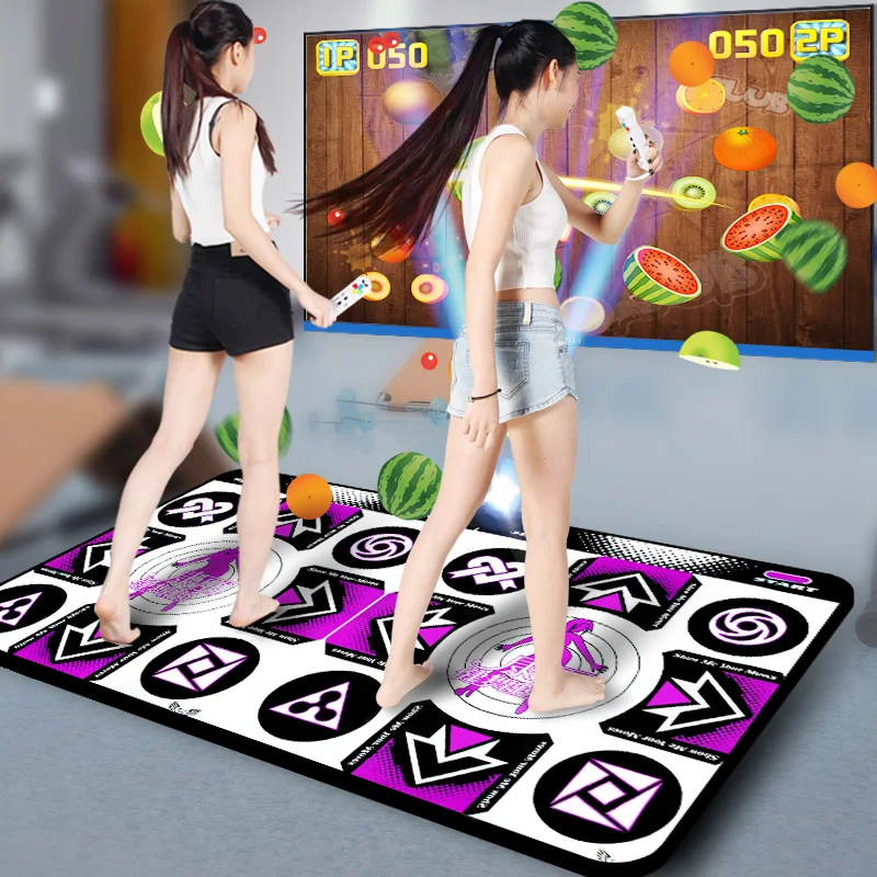 TV PC Double Dance Mat Kid Birthday Gifts for Boy and Girl English OS Wireless Receiver Plug and Play /Tell Seller US or EU Plug