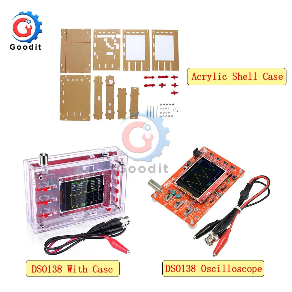 Osciloscópio Digital Totalmente Montado Tft Display Lcd com Clipe de Teste de Sonda Jacaré Faça Você Mesmo Osciloscópio de Código Aberto Dso138 2.4