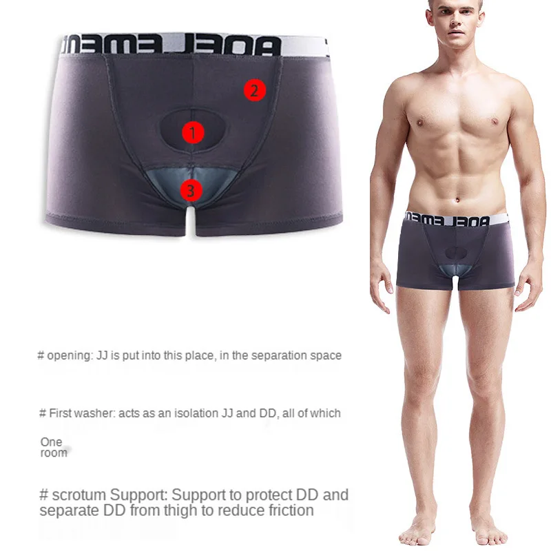 Sexy Mens Boxer Cozy Modal Underwear Men Sexy Protruding Elephant Nose Pockets Men Breathable Penis Scrotum Separate Boxershorts