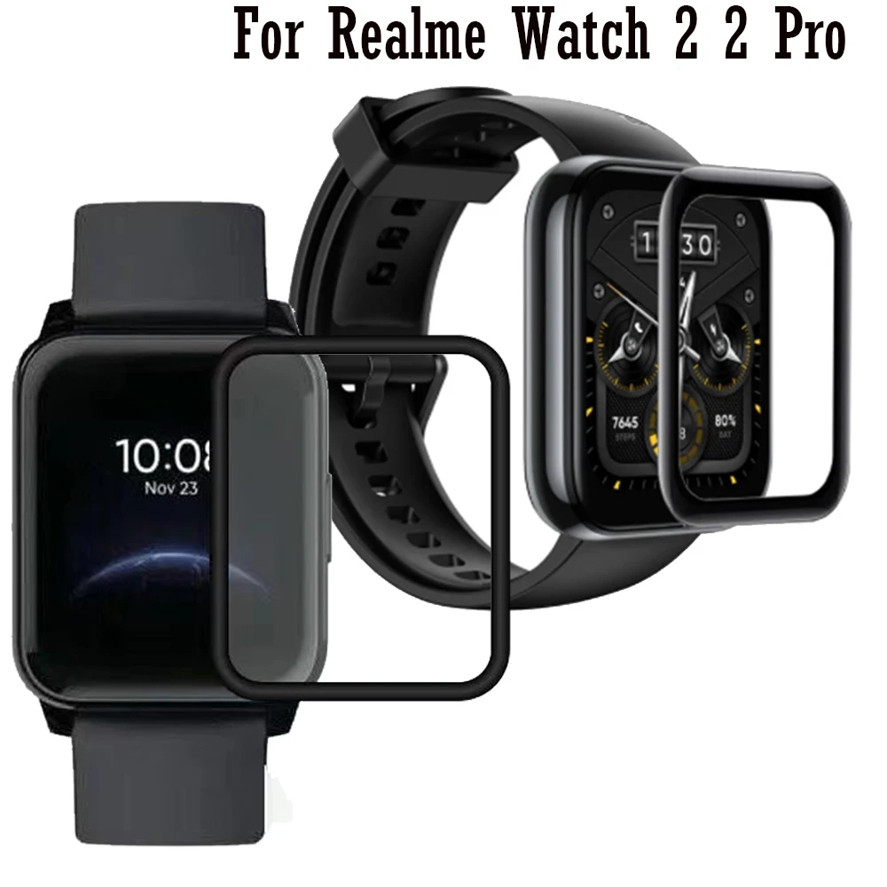 Full Cover Screen Protective Film For Realme Watch 2 2 Pro / S SmartWatch Clear 3D Fibre Transparent Film Protector Accessories