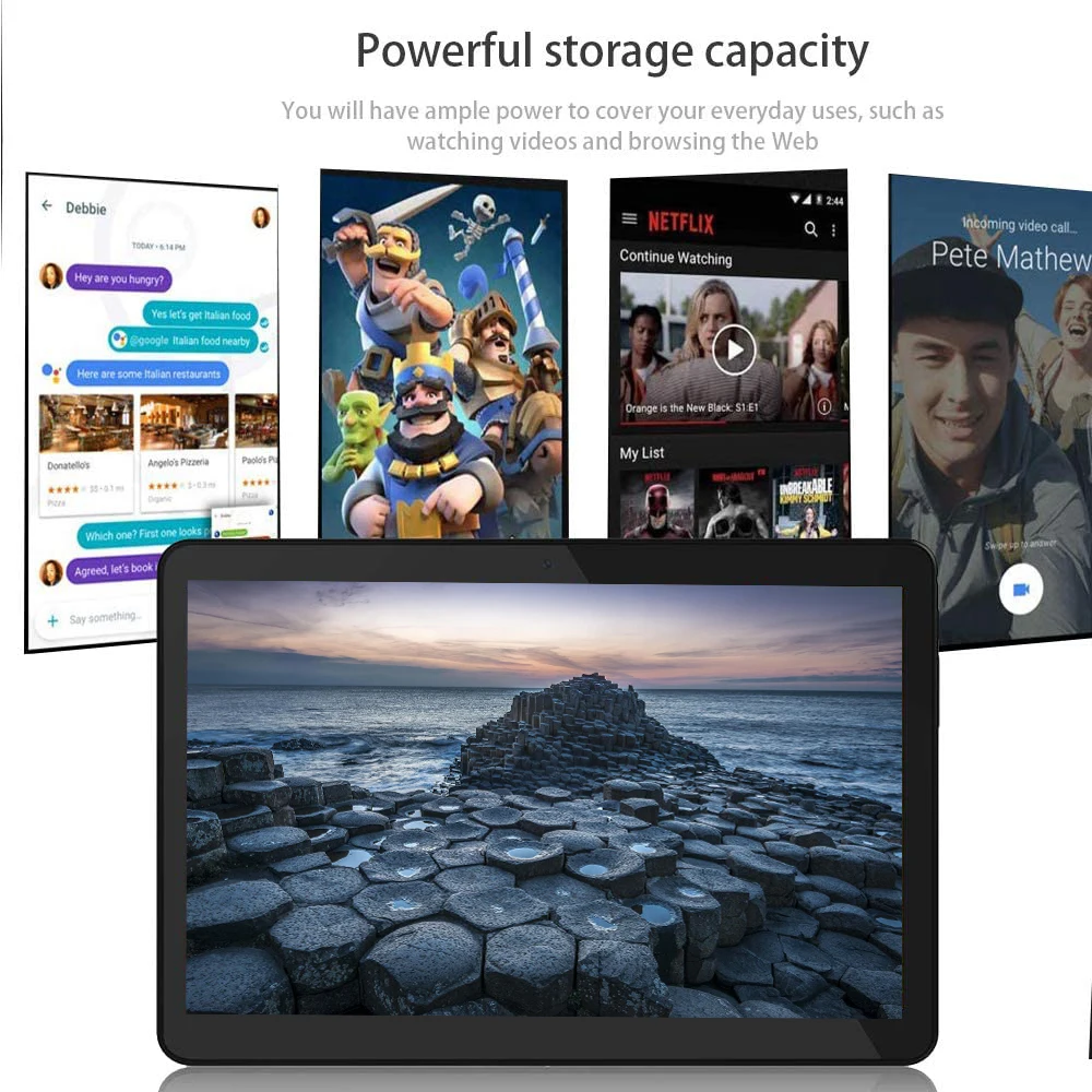 Tablette PC de 10.1 pouces, avec 3 go de Ram, 32 go de ROM, 64 go de ROM, 4G LTE, Bluetooth, MT6762, Android 9.0, 8 Octa Core, 2.4G + 5G, 1920x1200 IPS