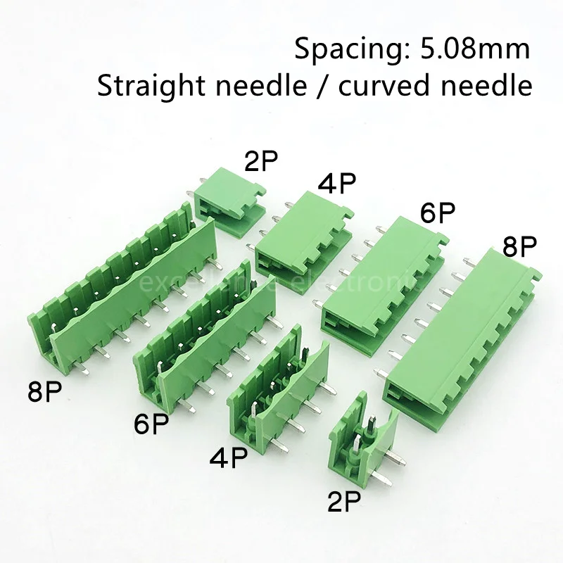 10PCS KF2EDGK 5.08 2EDG PCB 2PIN~12PIN Straight/Curved Needle Connector Plug-In Terminal Block 5.08MM Phoenix Contact Degson