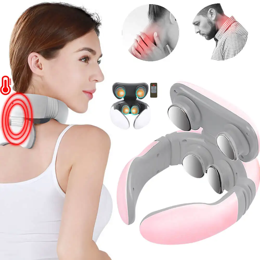 

Smart 4D Magnetic Shoulder Neck Massager Pulse Far Infrared Heated Electric Pain Relief Cervical Massage with Remote Control