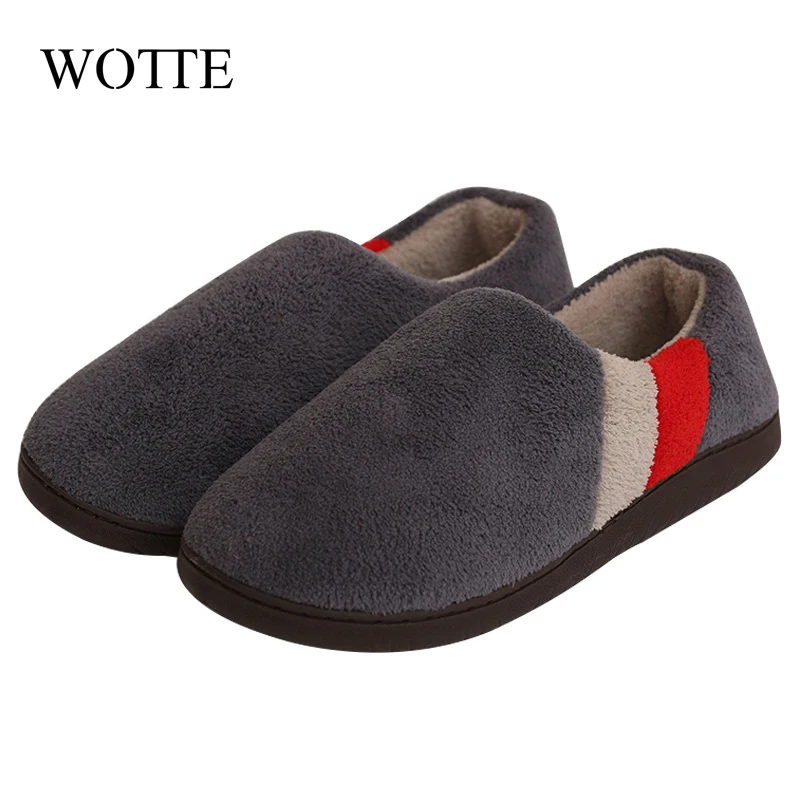 Men Cotton Slippers Home Memory foam Winter Indoor Slippers Male Comfy Flock Non-slip House Shoes For Men Big size 4748