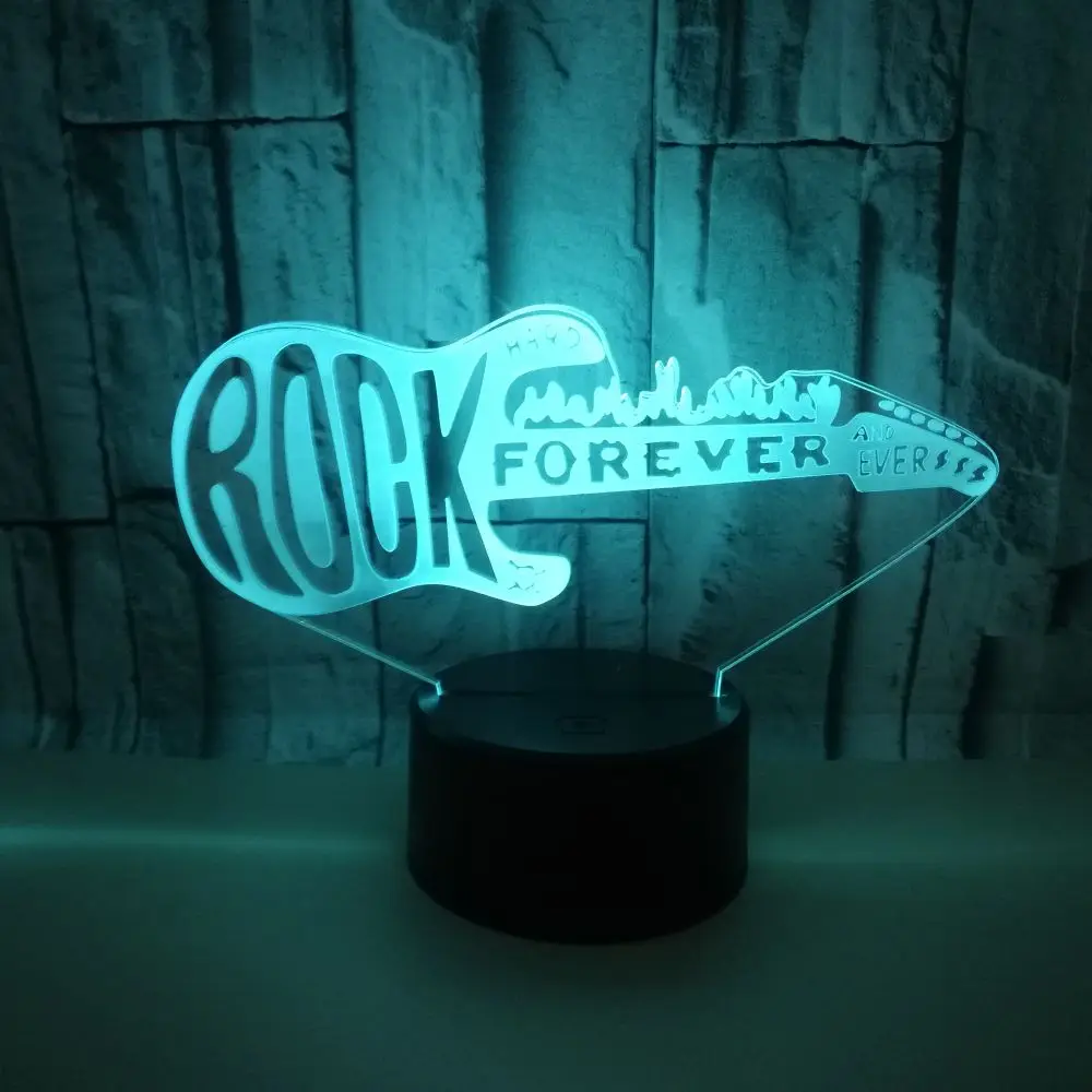 3D Novelty Guitar Night Light LED Colorful Romote Control Lava Table Lamp For Bedroom Decor Nightlight Child Kids Christmas Gift