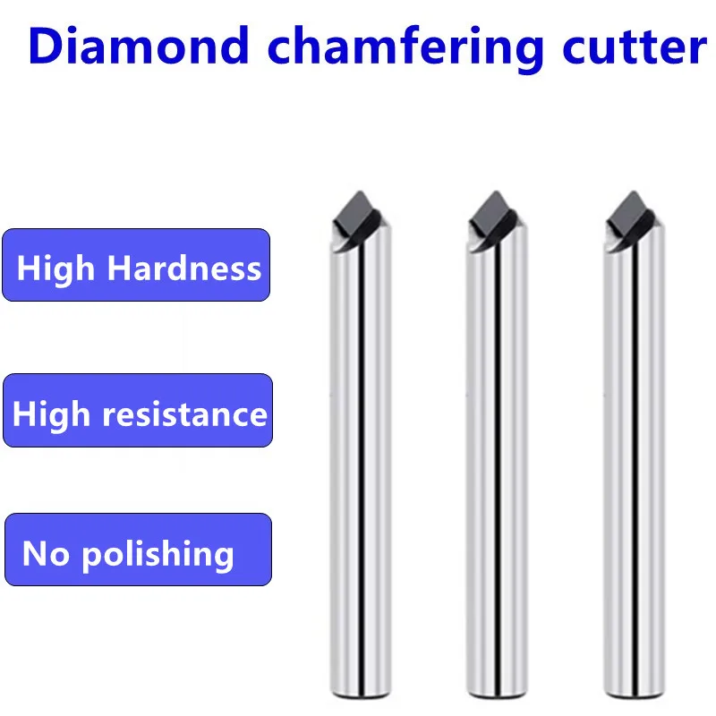 Diamond Chamfering Cutter 90 Degree Chamfer end Milling Router Bit Tungsten carbide CNC Tools for carbon silicon fiber Aluminum