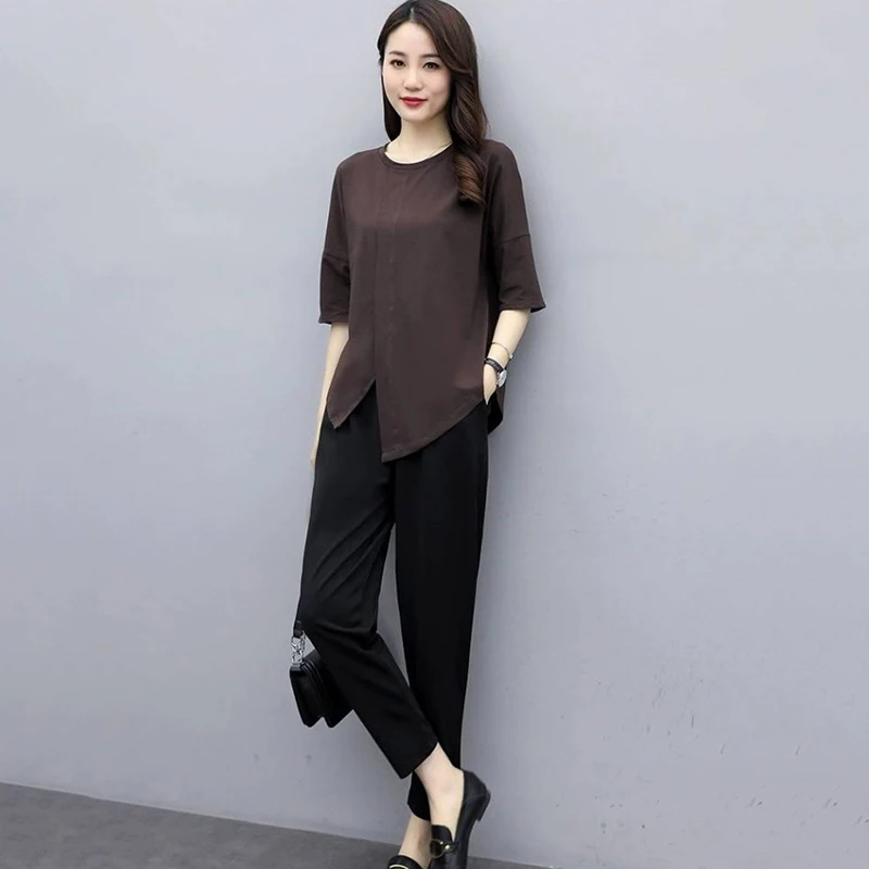 

Fashion Vintage Suit Women's New Summer Oversize 5XL Suits Female Thin Grace Loose Casual Two-Piece Suit Ladies