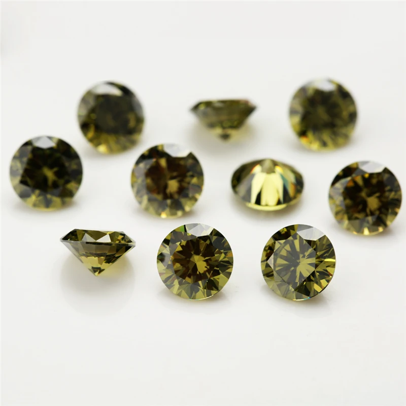 1~12mm 5A Runde Lose Zirkonia-Steine Weiß Olivgrün Rosa Granat Amethyst Mix 5 Farben CZ Edelsteine für Schmuckherstellung – Detail 15