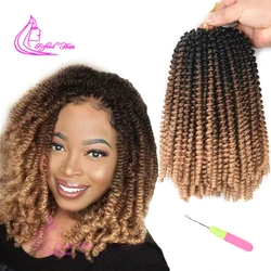 Ombre Spring Twist Hair 8 Cal puszyste szydełkowe warkocze syntetyczne doczepy do włosów warkocze perwersyjne Curl twisty 30 nici/szt. Brązowy blond