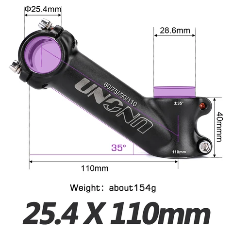 UNO 25,4 мм вынос руля MTB черный алюминий