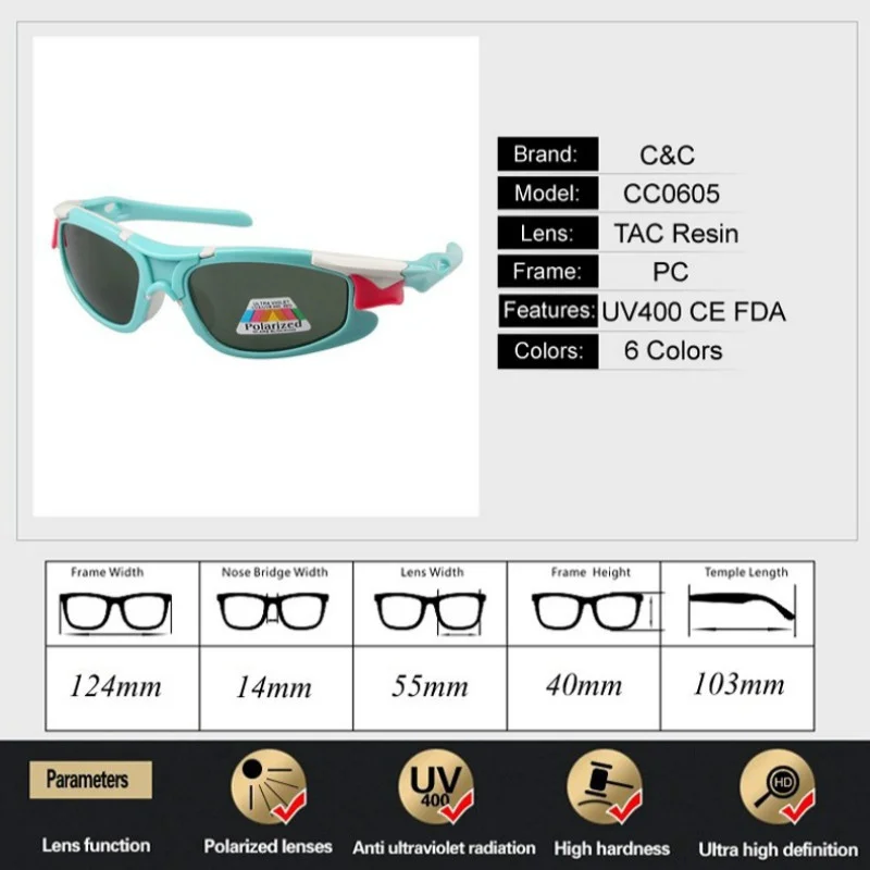 เด็ก Polarized แว่นตาเด็กแว่นตากันแดดเด็กแว่นตากันแดด UV 400แว่นตา Sun เด็กหญิงเด็กชายน่ารัก Cool แว่นตา