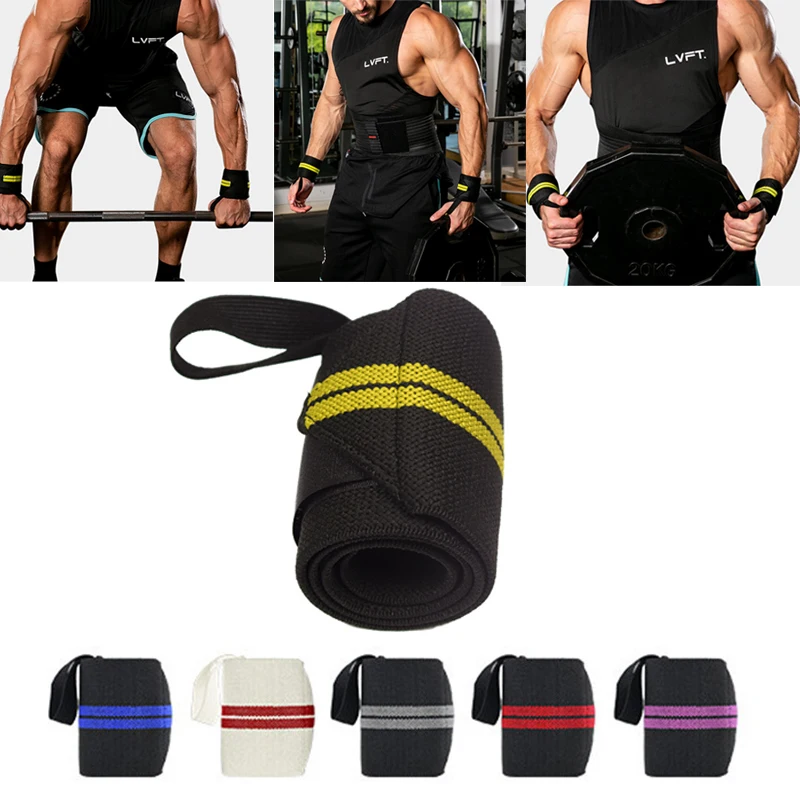 

1Pair Wrist Wraps Weightlifting Support for Gym Training Bar Grip Barbell Adjustable Straps Bandage Wristband Hand Protection