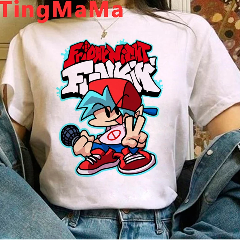 New Game Friday Night Funkin T Shirt Men Kawaii Singer Hip Hop Harajuku Cartoon Graphic Tees Funny Men T-shirt Unisex Male