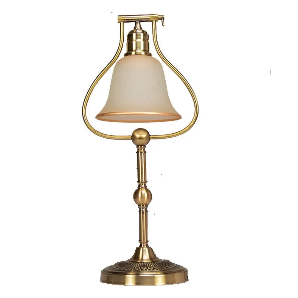 Vintage European Study Room Table Lights Metal Base Glass Lampshade Living Room Reading Desk lighting Fixtures