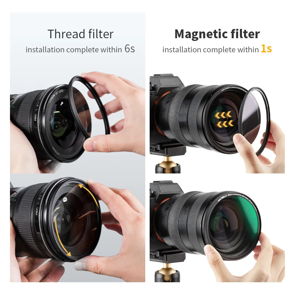 K&F Concept Magnetic Black Mist Diffusion 1/4 1/8 Lens Filter Special Effects Shoot Video like movies 58mm 62mm 67mm 77mm 82mm