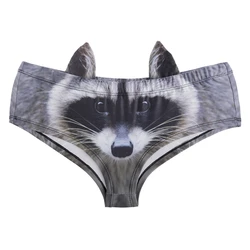 3D Stereo Ears Women Underwear Animal Printed Panties Temptation Wrap Buttocks Underpants Elastic Waistband Female Knickers