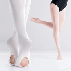 New Arrival Professional Kids Children Girls Soft Microfiber Convertible White pantyhose stockings for Ballet dance girl tights