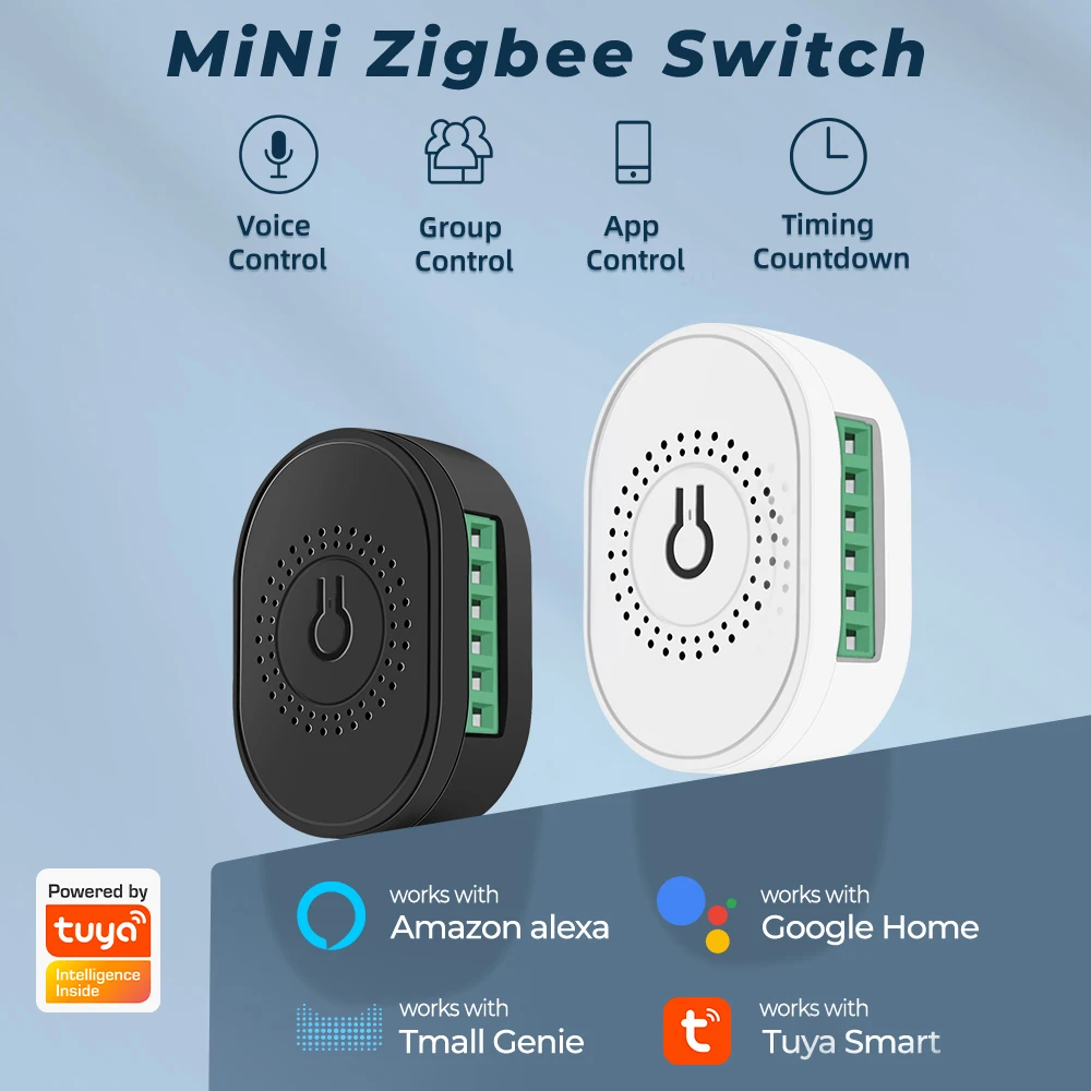 SMATRUL ZigBee Tuya 16A No Neutral Wire Smart Switch Light Module Breaker 2 Way Control For Alexa Google Home Gateway Brazil