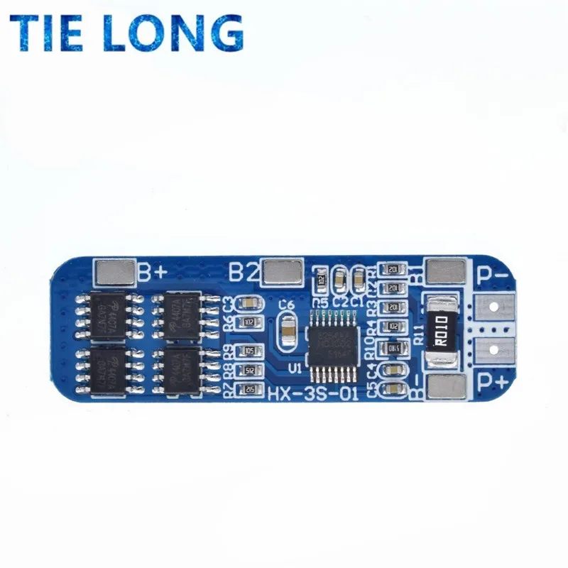 TIELONG 3S 12V 18650 10A BMS Charger Li-ion Lithium Battery Protection Board Circuit Board 10.8V 11.1V 12.6V Electric