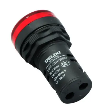 Indicator light LD11-22D AC 220V LD11-22D/41 AC 220V LD1122D41M4 red 220VAC | 22.3mm