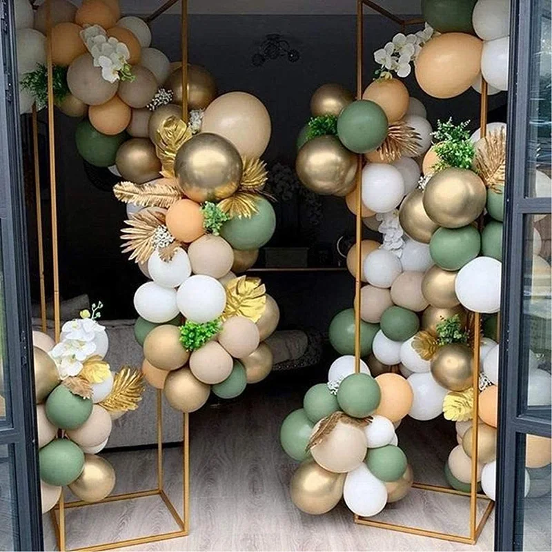 155pcs Retro Olive Balloons Arch Skin Coffee Green Balloons Chain For Wedding Baby Shower Birthday Holiday Party Decor Supply