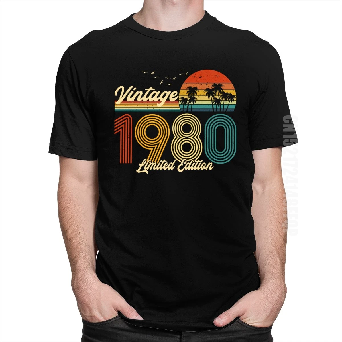 Vintage 1980 Limited Edition T-Shirt Men Graphic Tops Tees 40 Years Old 40th Birthday Gift T Shirt 100% Cotton Tshirt Clothing