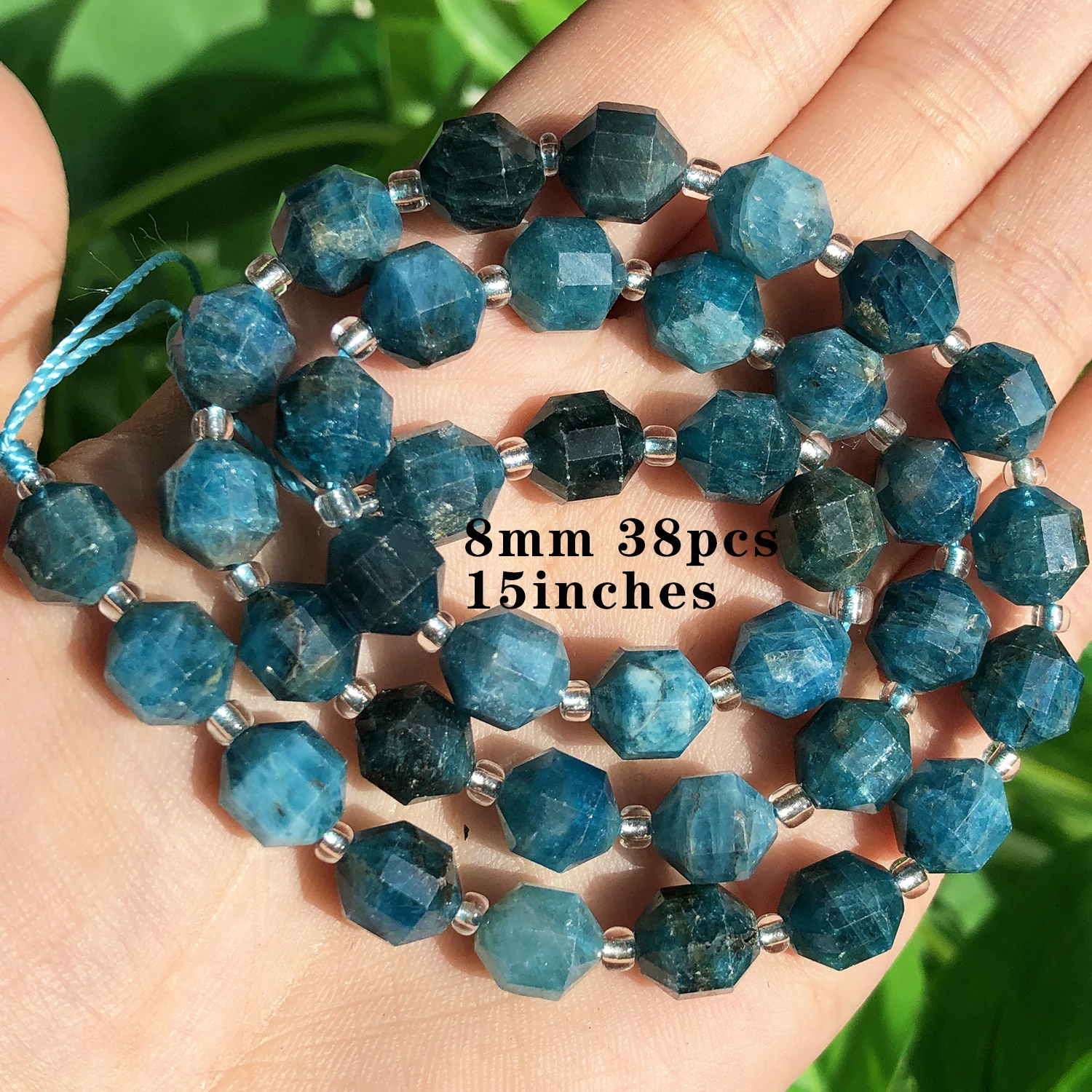Natuursteen Blauwe Apatiet Gem Kralen Ronde Onregelmatige Facet Rondelle Losse Kralen Voor Sieraden Maken Diy Armbanden Accessoires